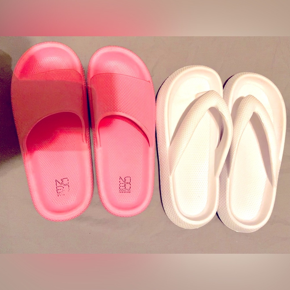 (2 Pair) Foam Sandals-Slides & Flip Flops